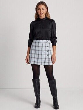 Sunday Best Plaid Mini Skirt in Gray and Black